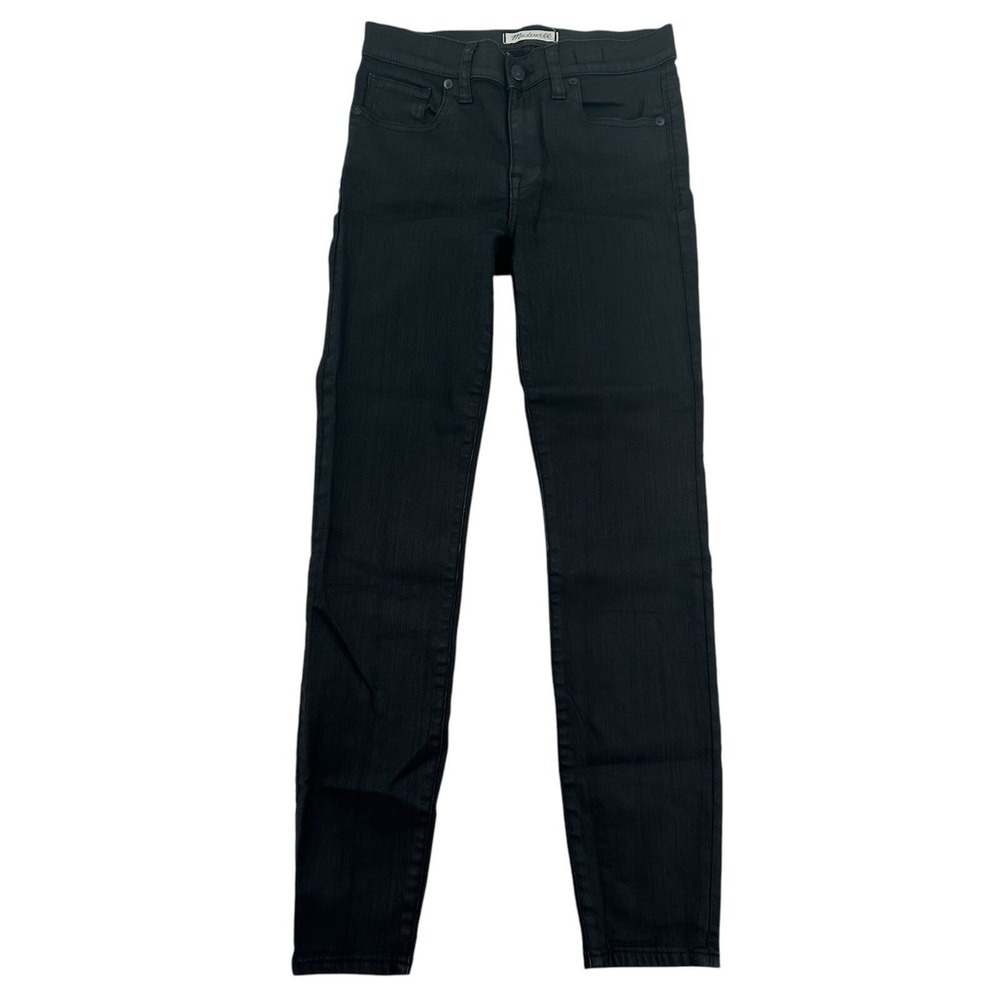 Madewell High Rise Skinny Jeans Black Denim Shiney Preppy Casual Wear Size 26